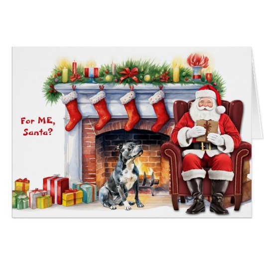 Santa's Gift Black Pitbull Hondenvakantie (Voorkant Horizontaal)