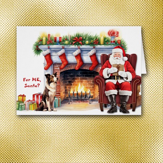 Santa's Gift Border Collie Hond Kerstmis