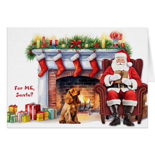 Santa's Gift Cocker Spaniel Hond Kerstmis (Voorkant Horizontaal)