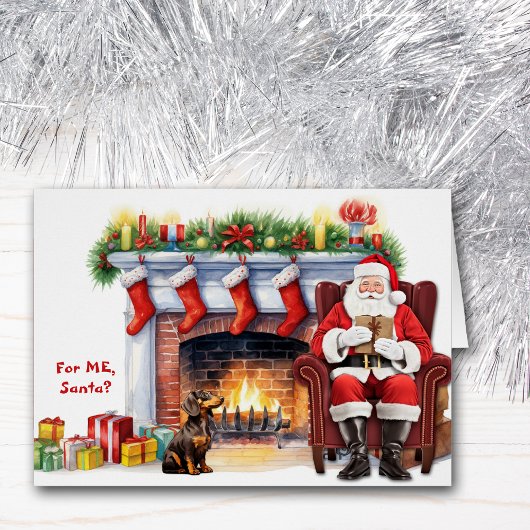 Santa's Gift Dachshund Hond Kerstmis