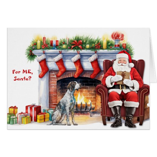 Santa's Gift Duits Kortharige Pointer Vakantie (Voorkant Horizontaal)