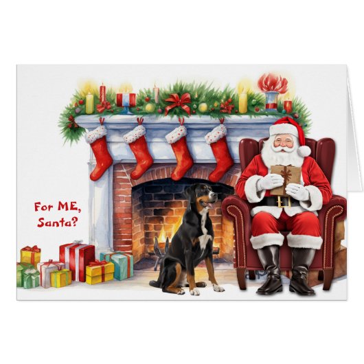 Santa's Gift Greater Swiss Mountain Dog Christmas (Voorkant Horizontaal)