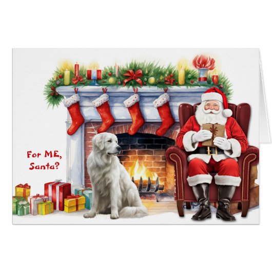 Santa's Gift Grote Pyreneeën Hond Kerstmis (Voorkant Horizontaal)