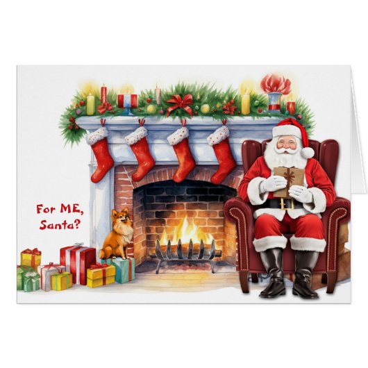 Santa's Gift Pommerse Hond Kerstmis (Voorkant Horizontaal)