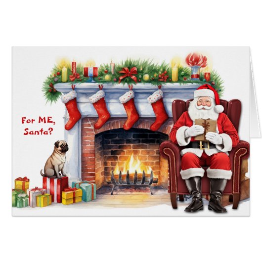 Santa's Gift Pug Dog Christmas (Voorkant Horizontaal)