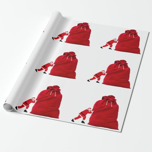Santa's Gift Sack Verpakking Papier (Uitgerold)
