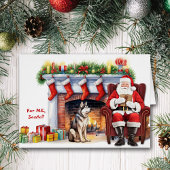 Santa's Gift Siberische Husky Hond Kerstmis