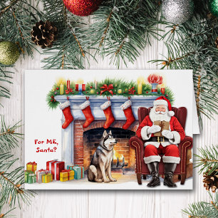Santa's Gift Siberische Husky Hond Kerstmis
