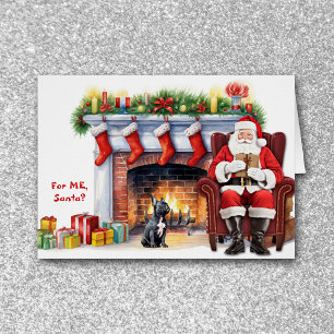 Santa's Gift Zwart Frans Bulldog Kerstmis