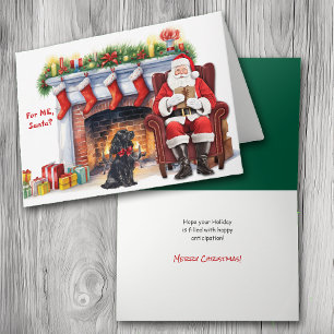 Santa's Gift Zwarte Cocker Spaniel Hond Vakantie K Feestdagen Kaart