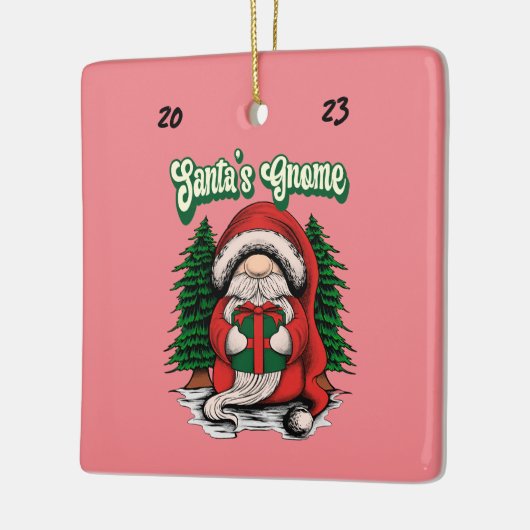 Santa's Gnome Keramisch Ornament (Links)