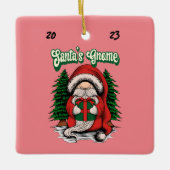 Santa's Gnome Keramisch Ornament (Voorkant)