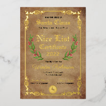 Santa's Goede Lijst Folie Certificaat