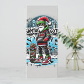 Santa's Got Swag Christmas Kaart voor jongens (Staand voorkant)