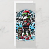 Santa's Got Swag Christmas Kaart voor jongens (Voorkant / Achterkant)