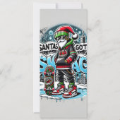 Santa's Got Swag Christmas Kaart voor jongens (Voorkant)