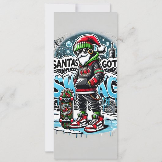 Santa's Got Swag Christmas Kaart voor jongens (Voorkant)
