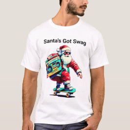 Santa's Got Swag Retro Skateboard Kerst T-shirt