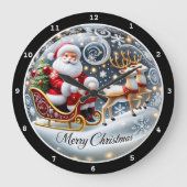 Santa's Grand Sleigh Ride" - Klassieke Kerst Grote Klok (Voorkant)