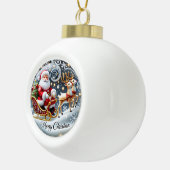 Santa's Grand Sleigh Ride" - Klassieke Kerst Keramische Bal Ornament (Rechts)