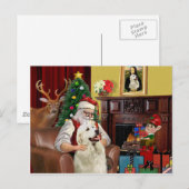 Santa's Great Pyreneeën Feestdagenkaart (Voorkant / Achterkant)