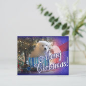 SANTA'S GREAT PYRENEES CHRISTMAS PUPPY GIFT FEESTDAGENKAART (Staand voorkant)