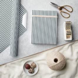 Santa's groene gestreepte elegante inpakpapier