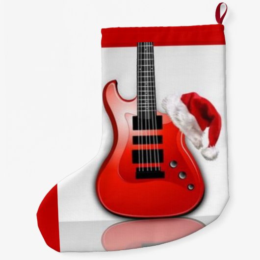 santas guitar kerstmis grote kerstsok (Achterkant)