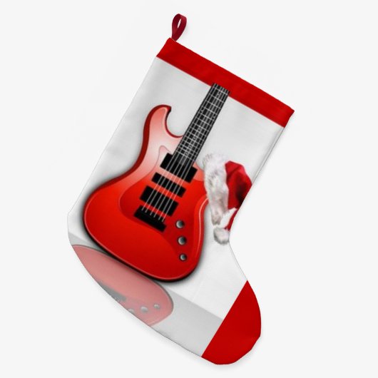 santas guitar kerstmis grote kerstsok (Voorkant (Hangend))