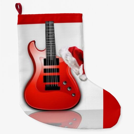 santas guitar kerstmis grote kerstsok (Voorkant)