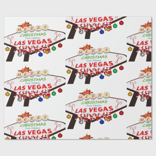 Santas hangend op Teken Wrapping Papier Las Vegas (Vlak)