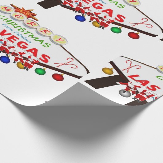 Santas hangend op Teken Wrapping Papier Las Vegas (Hoek)