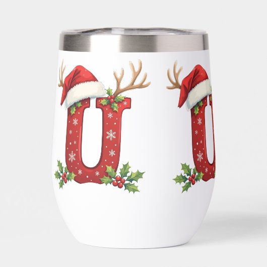 Santa's hat Monogrogram initial U merry Christmas  (Achterkant)