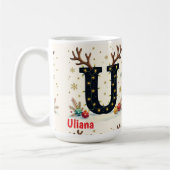 Santa's hat Monogrogram initial U merry Christmas  Koffiemok (Links)