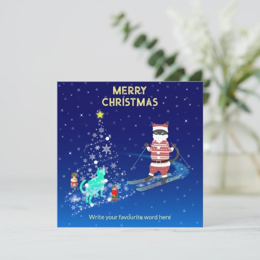 Santa's Heart-Warming Night Flat Kaart (Staand voorkant)