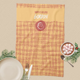 Santa's Helper Apricot & Red Festival Theedoek
