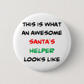 santa's helper, awesome ronde button 5,7 cm (Voorkant)