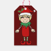 Santa's Helper Boy Elf Cadeaulabel (Voorkant)