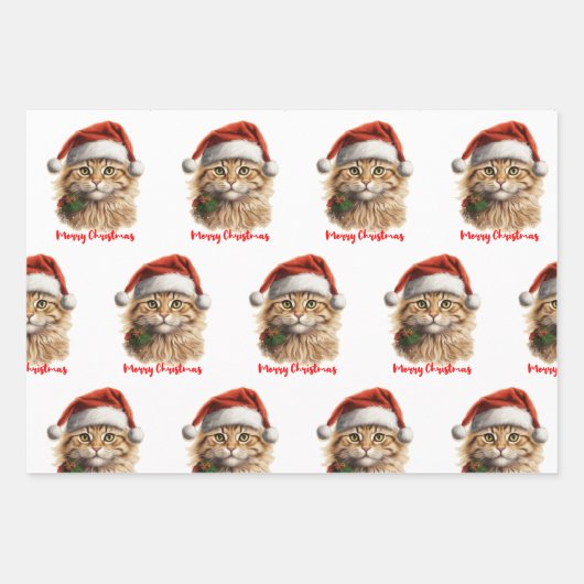 Santa's Helper Cat Cadeaupapier Vellen Set (Voorkant 2)