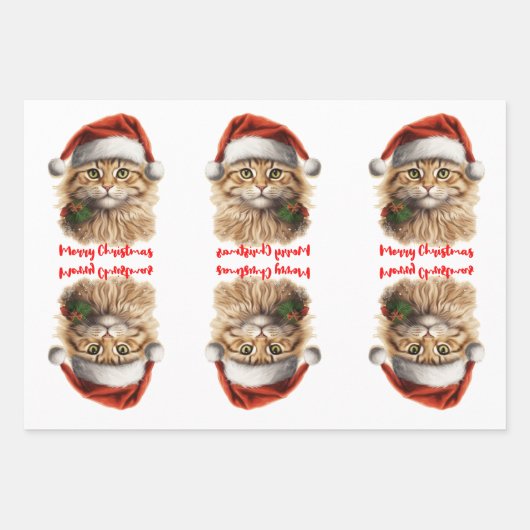 Santa's Helper Cat Cadeaupapier Vellen Set (Voorkant)