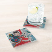 Santa's Helper Christmas Glass Onderzetter (Schuin)