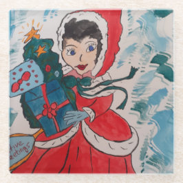 Santa's Helper Christmas Glass Onderzetter Glazen Onderzetter