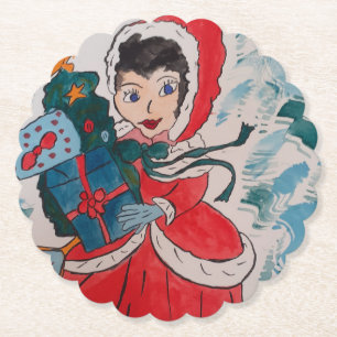 Santa's Helper Christmas Paper Onderzetter