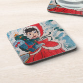 Santa's Helper Christmas Plastic Onderzetter (Linkerzijde)