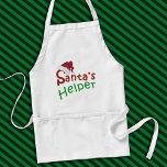 Santa's Helper Christmas Santa Hat Typografie Standaard Schort<br><div class="desc">Het Santa's Helper Christmas Santa Hat Typography Schort is een heerlijk vakantieaccessoire dat zowel kinder als volwassen feestelijke charme biedt. Met speelse Santa's Helper-typografie toont het een vrolijk ontwerp in klassiek kerstrood en groen. De iconische Santa Claus pet-afbeelding voegt een grillige touch toe, waardoor het ideaal is voor het verspreiden...</div>