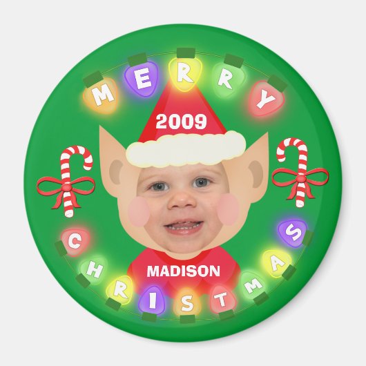 Santa's Helper Custom Kerstmis Fotomagneet Magneet (Voorkant)