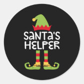 Santa's Helper Elves Ronde Sticker (Voorkant)