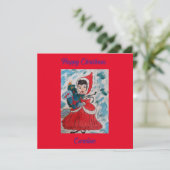Santa's Helper Flat Christmas-Kaart Kaart (Staand voorkant)