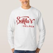 Santa's Helper Holiday Feestelijke Typografie T-shirt (Voorkant)