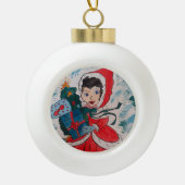 Santa's Helper Keramische Bal Ornament (Voorkant)